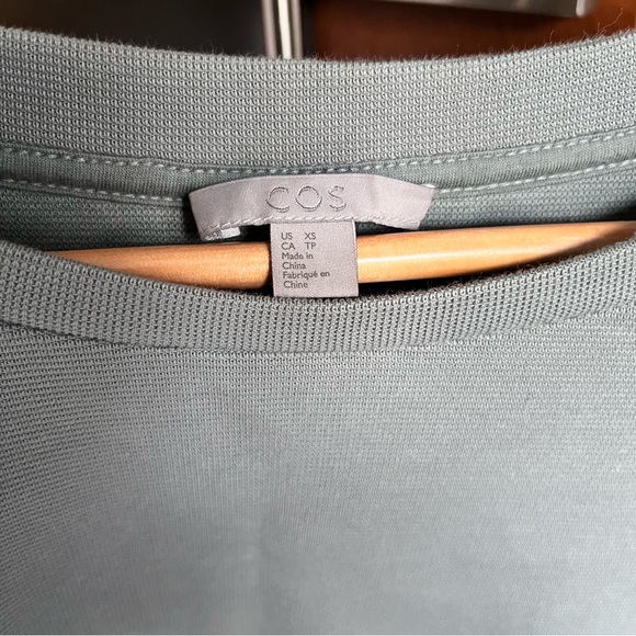 COS jumper with shirt hem Blue Green Size XSmall - Picture 3 of 5